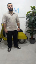 POLO CON ZIP BEIGE