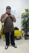 POLO CON ZIP MARRONE
