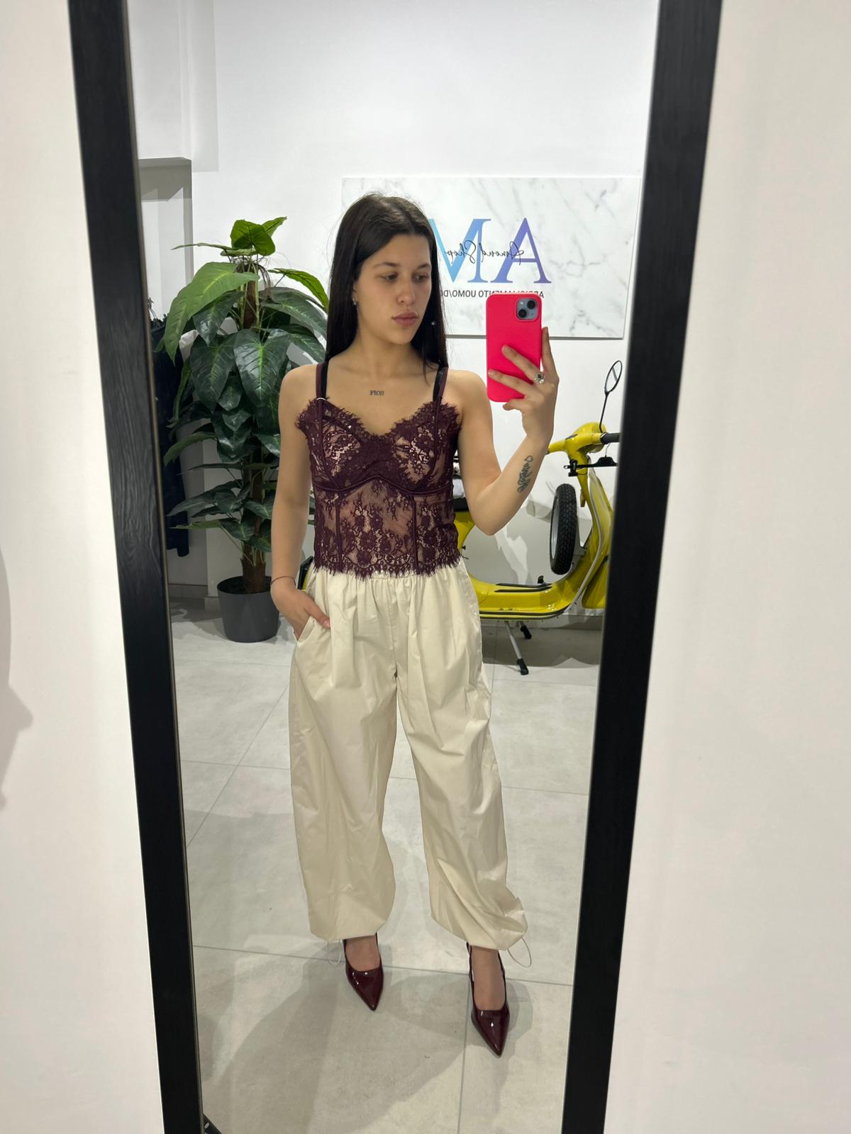 TOP CORSETTO IN PIZZO