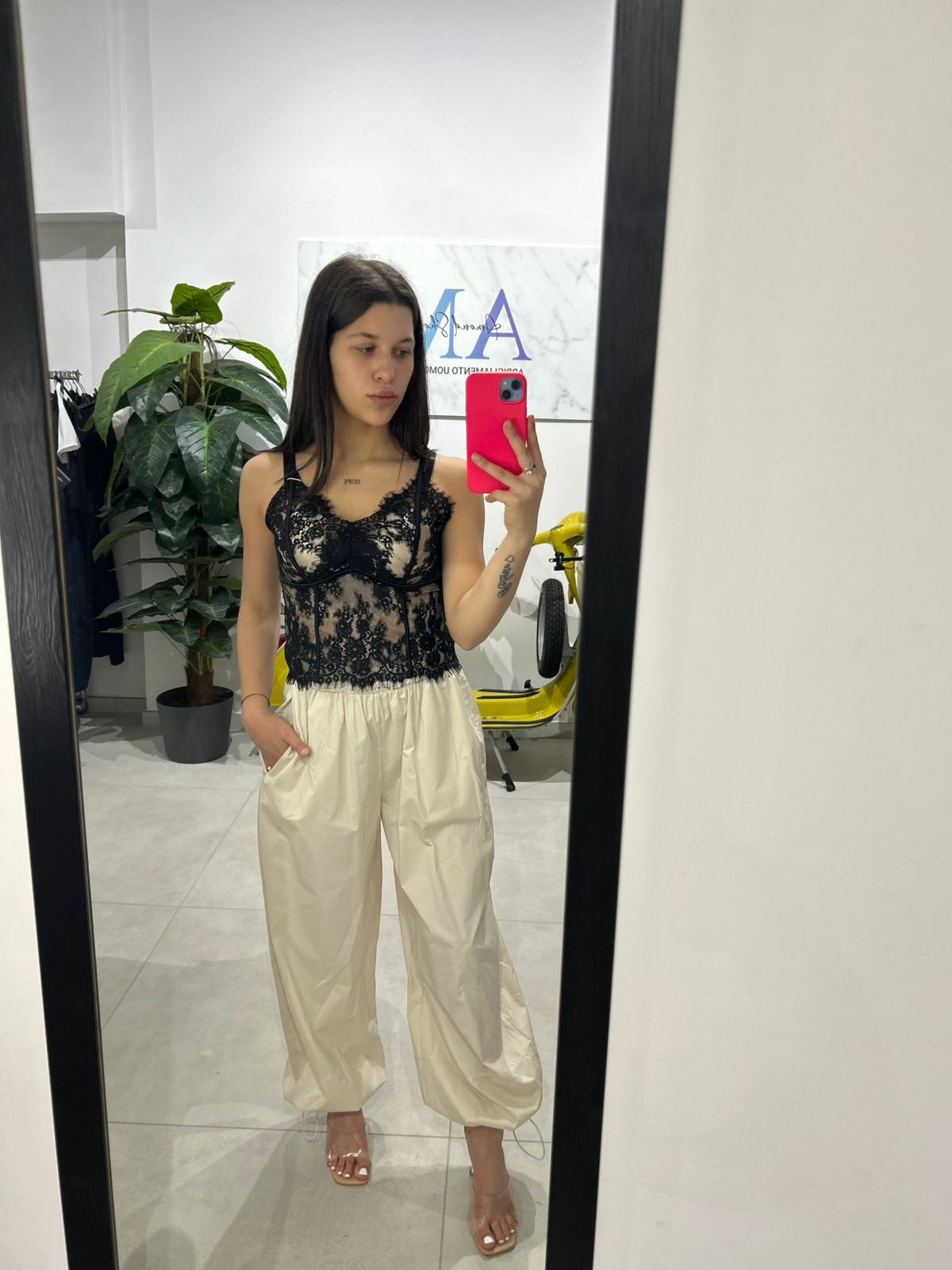 TOP CORSETTO IN PIZZO